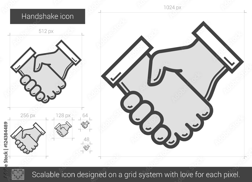 Handshake line icon.
