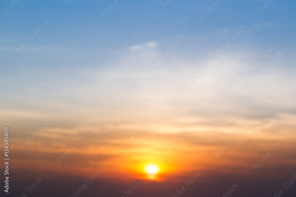 Blur image sunset sky background.