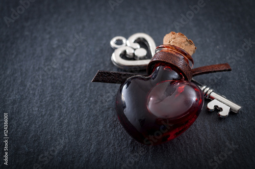 Love potion and a silver key for Valentine's day