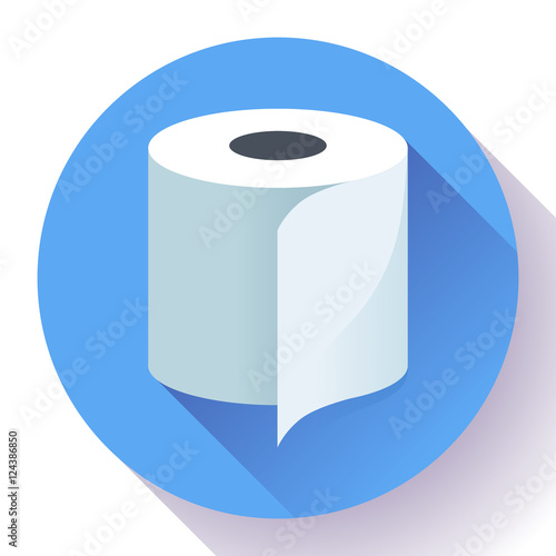 Flat Toilet Paper Icon