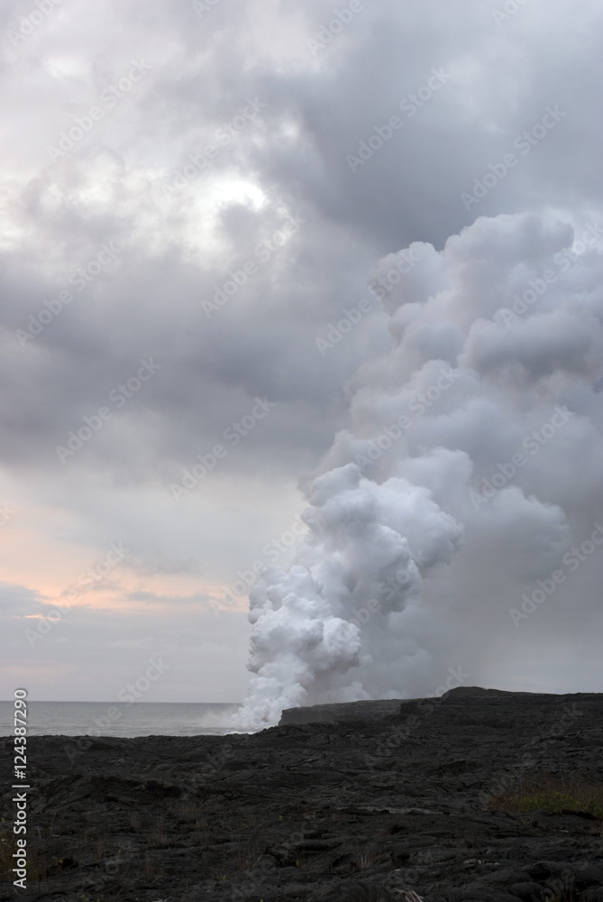 lava smoke plume
