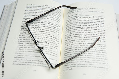 Glasses over a book