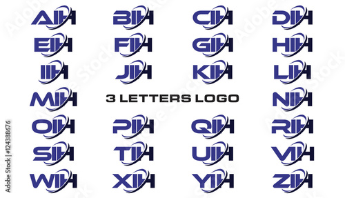 3 letters modern generic swoosh logo AIH, BIH, CIH, DIH, EIH, FIH, GIH, HIH, IIH, JIH, KIH, LIH, MIH, NIH, OIH, PIH, QIH, RIH, SIH, TIH, UIH, VIH, WIH, XIH, YIH, ZIH