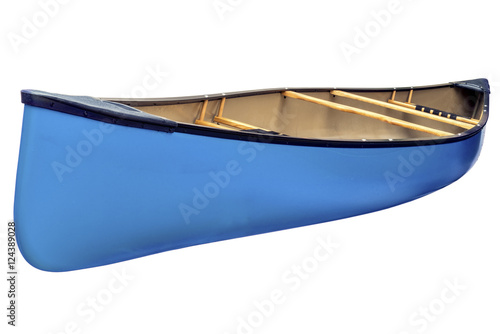 blue tandem canoe isolated