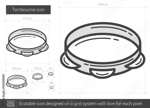 Tambourine line icon.