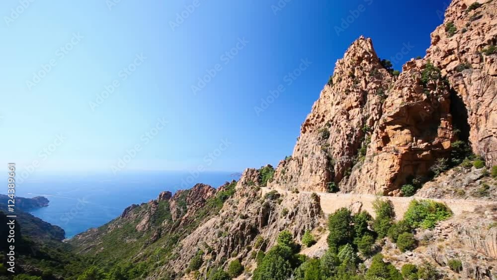 Stunning scenery of D81 road through the Calanques de Piana on the west coast of Corsica, France, Europe.
Stunning scenery of D81 road through the Calanques de Piana on the west coast of Corsica, France, Europe.