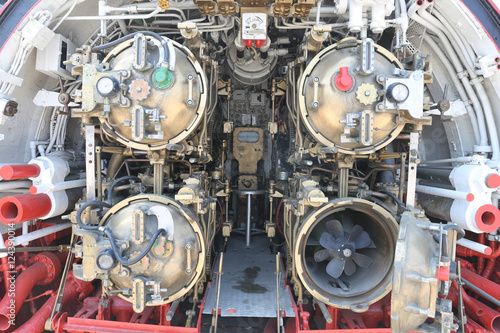 Torpedo room section of submarine