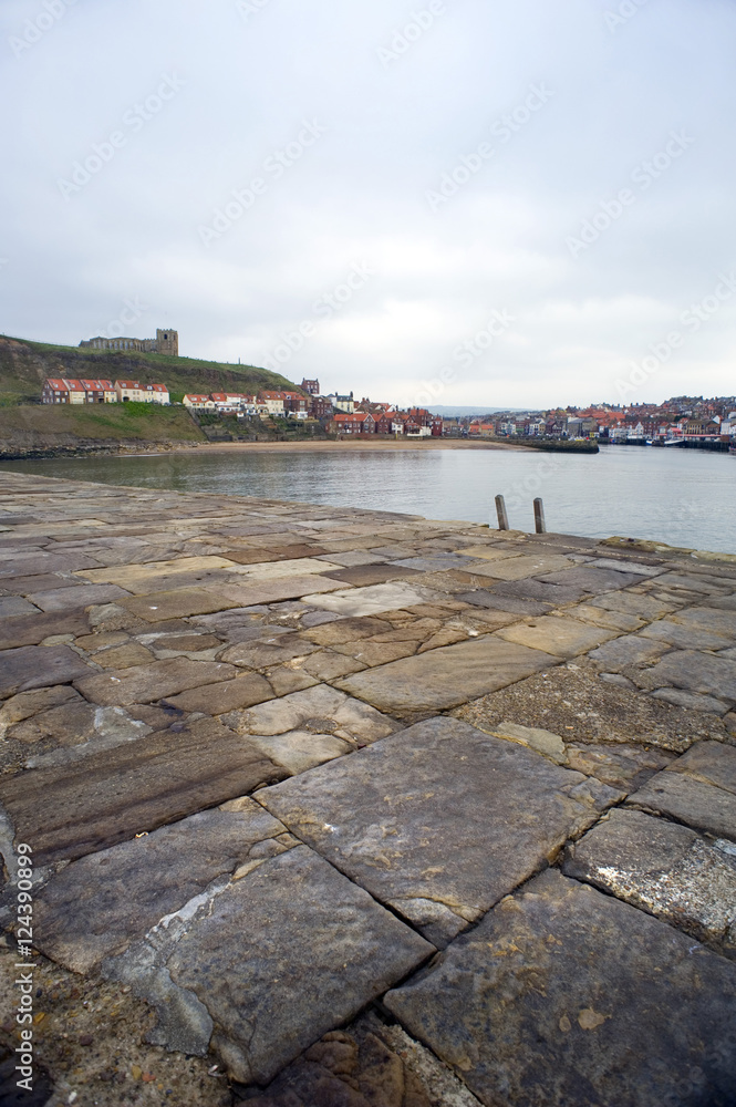 Detail of the East Pier in Whitby