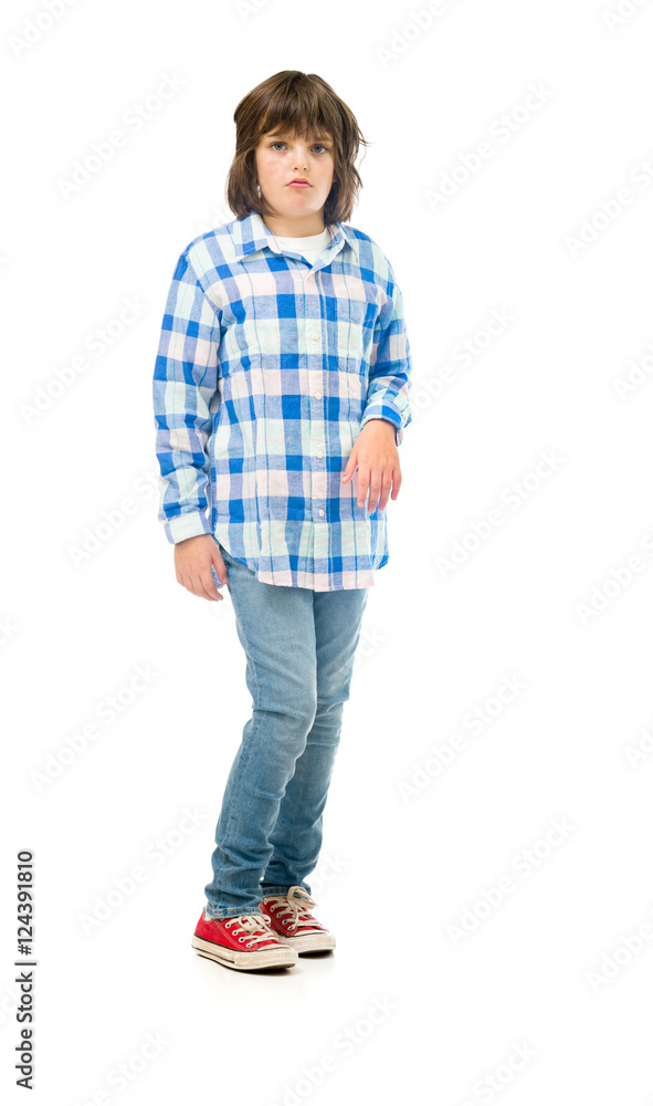 Model in studio isolated on white background full length Model in studio isolated on white background full length