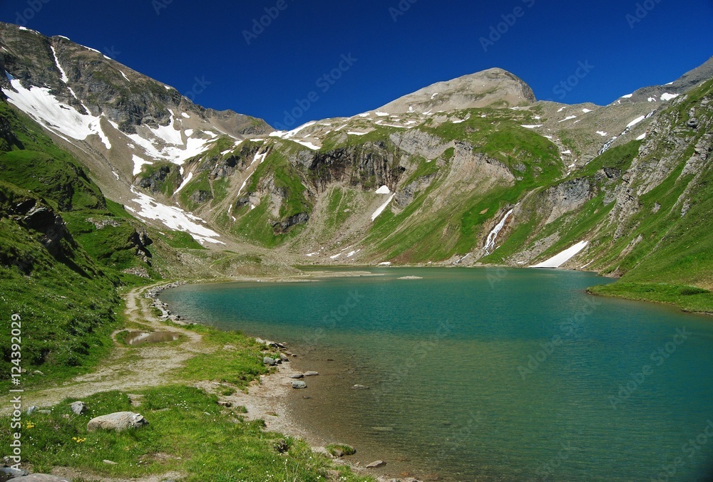High Alpine lake near Grossglockner in Austria.