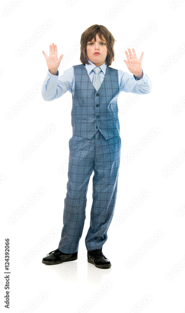 Model in studio isolated on white background full length Model in studio isolated on white background full length