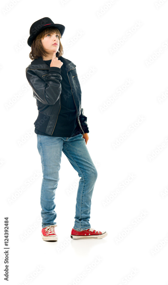 Model in studio isolated on white background full length Model in studio isolated on white background full length