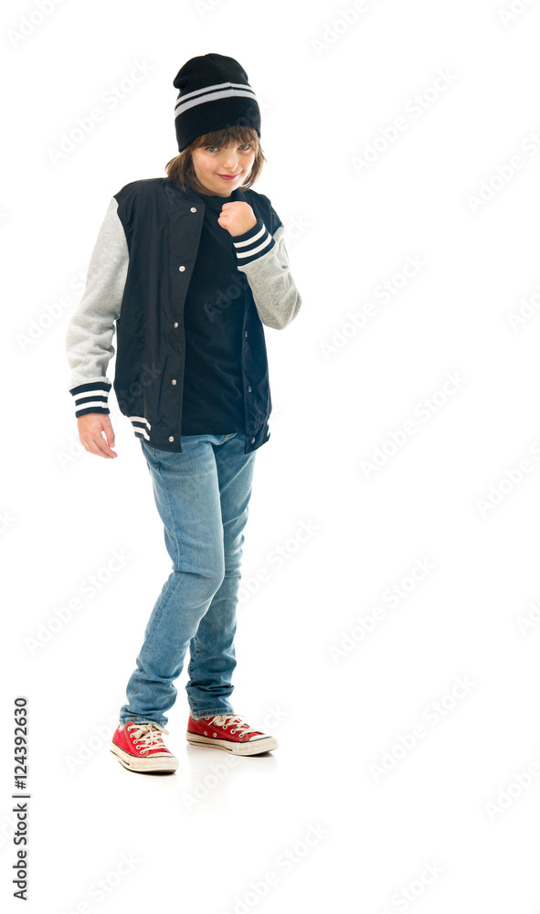 Model in studio isolated on white background full length Model in studio isolated on white background full length