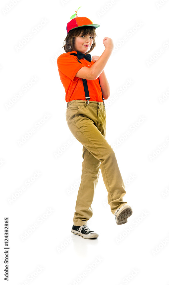 Model in studio isolated on white background full length Model in studio isolated on white background full length