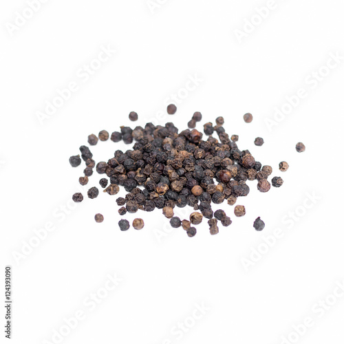 Black pepper on a white background