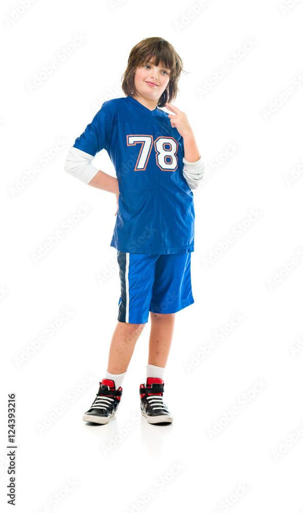 Model in studio isolated on white background full length