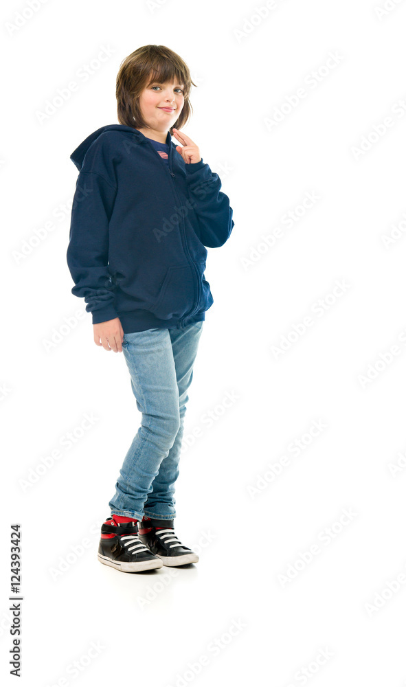 Model in studio isolated on white background full length Model in studio isolated on white background full length