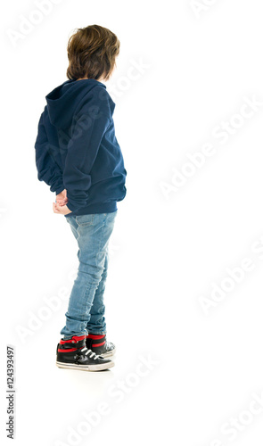 Model in studio isolated on white background full length