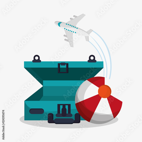 Baggage icon. travel trip vacation and tourism theme. Colorful design. Vector illustration