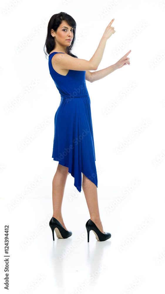 Model in studio isolated on white background full length Model in studio isolated on white background full length