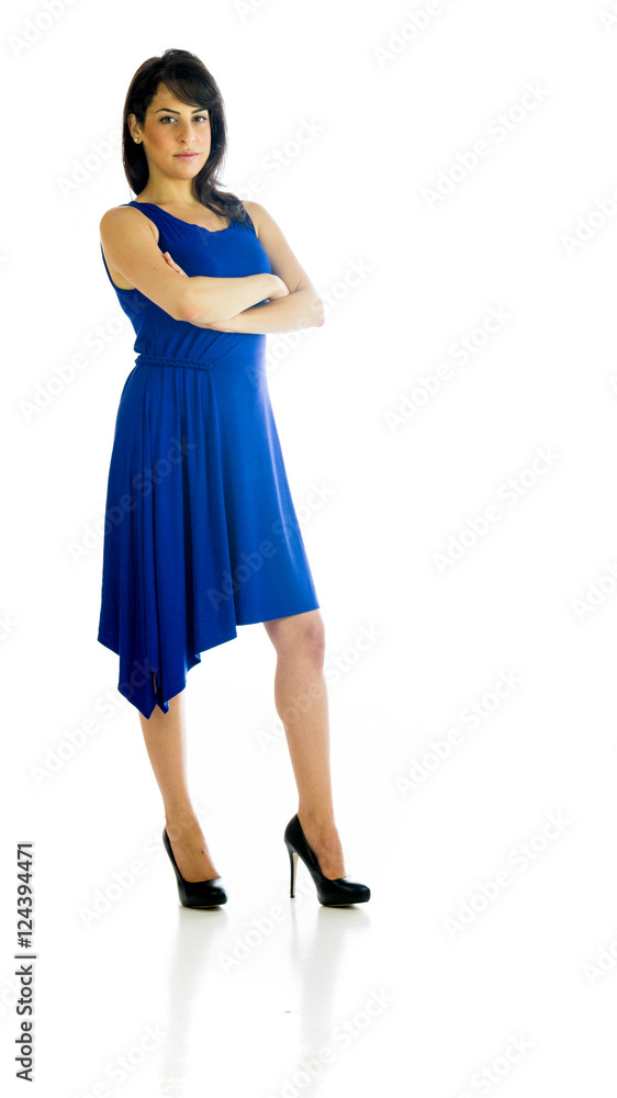 Model in studio isolated on white background full length Model in studio isolated on white background full length