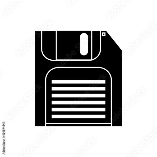 Diskette icon. Disk technology media data and information theme. Isolated design. Vector illustration