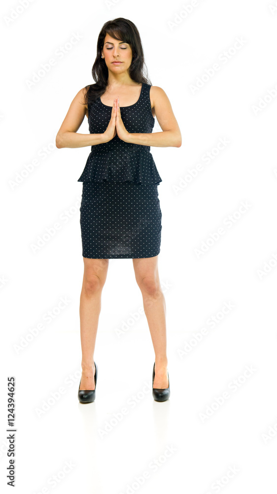 Model in studio isolated on white background full length Model in studio isolated on white background full length
