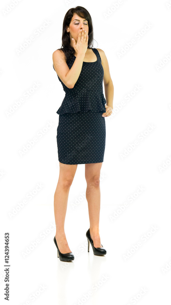 Model in studio isolated on white background full length Model in studio isolated on white background full length