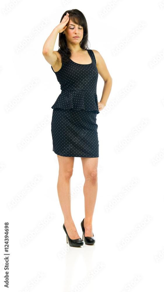 Model in studio isolated on white background full length Model in studio isolated on white background full length