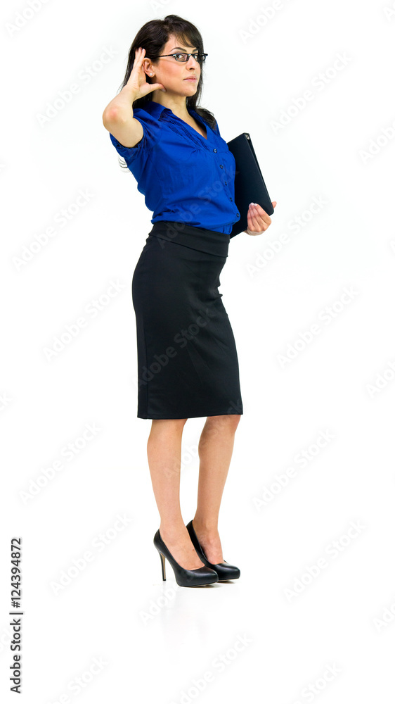 Model in studio isolated on white background full length Model in studio isolated on white background full length