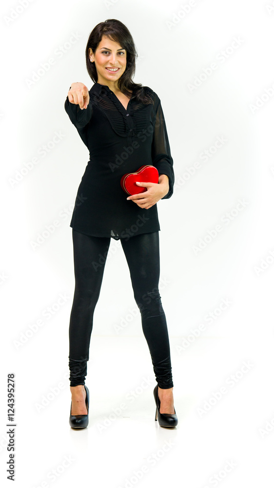 Model in studio isolated on white background full length Model in studio isolated on white background full length