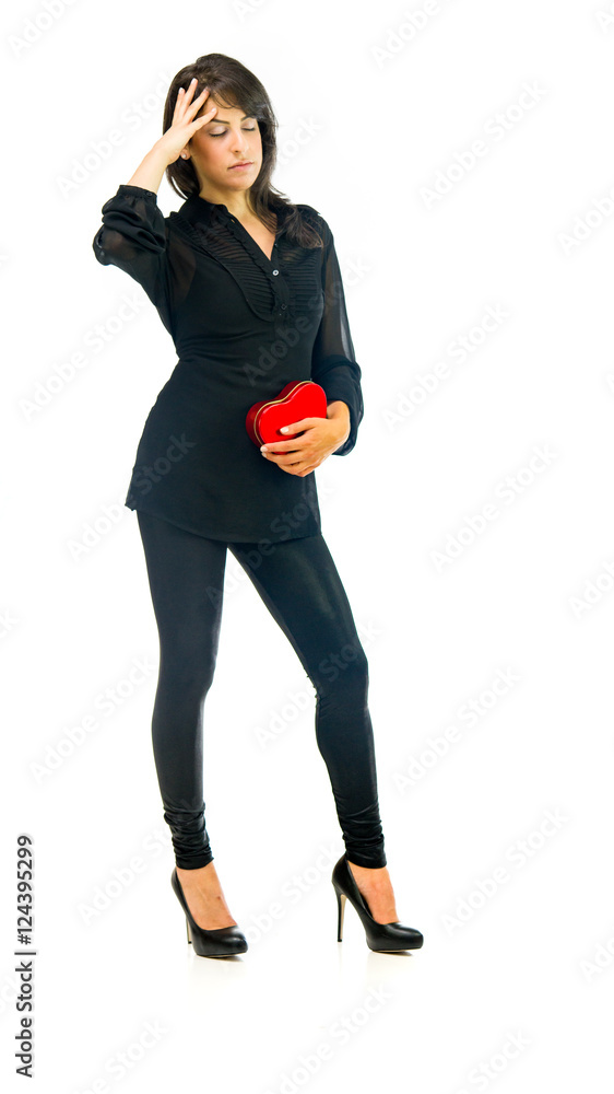 Model in studio isolated on white background full length Model in studio isolated on white background full length