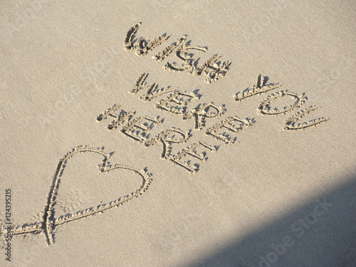 Valokuva Wish You Were Here on beach sand