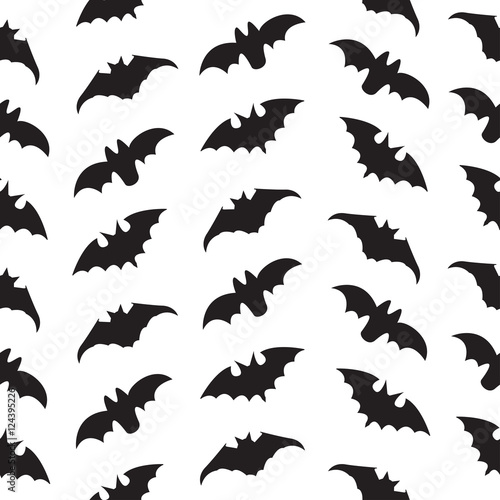 Halloween Seamless pattern with bats. Vector illustration.