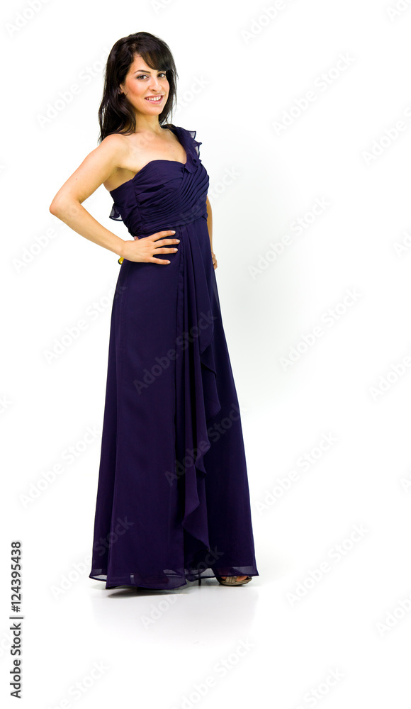Model in studio isolated on white background full length Model in studio isolated on white background full length