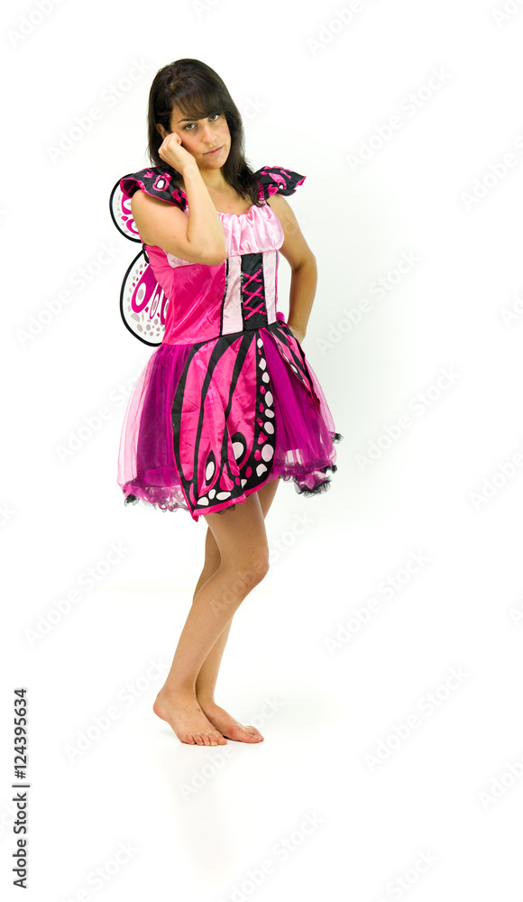 Model in studio isolated on white background full length Model in studio isolated on white background full length