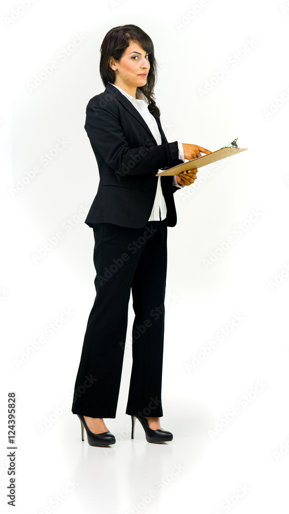Model in studio isolated on white background full length Model in studio isolated on white background full length