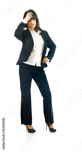 Valokuva Model in studio isolated on white background full length