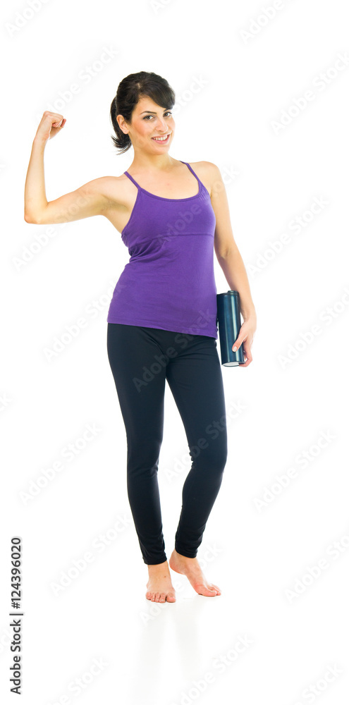 Model in studio isolated on white background full length Model in studio isolated on white background full length