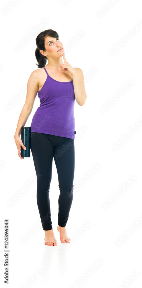 Model in studio isolated on white background full length Model in studio isolated on white background full length