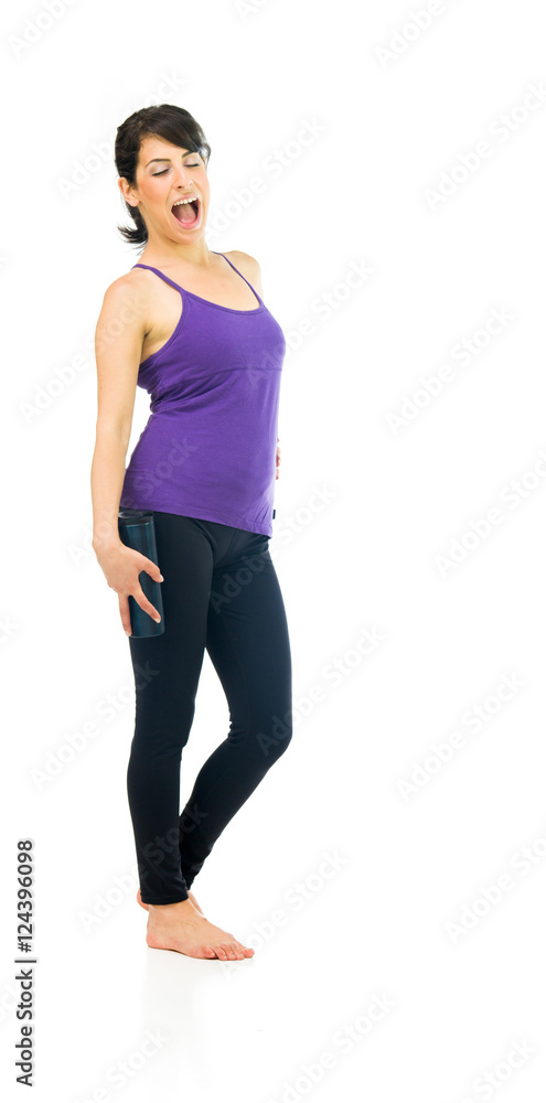Model in studio isolated on white background full length Model in studio isolated on white background full length