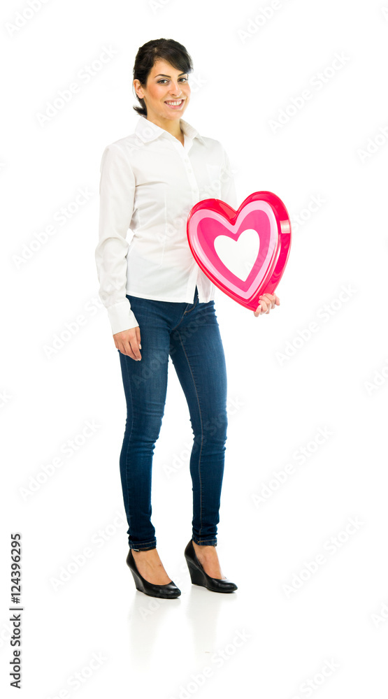 Model in studio isolated on white background full length Model in studio isolated on white background full length