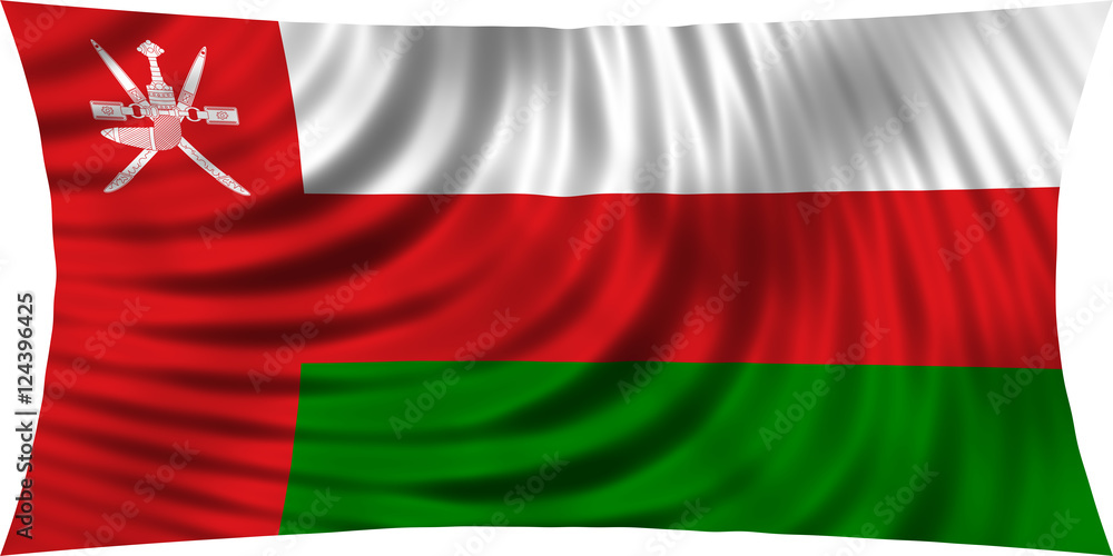 Obraz premium Flag of Oman waving isolated on white