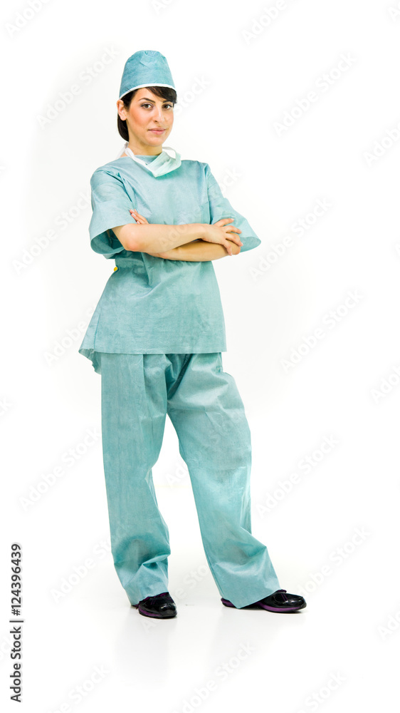 Model in studio isolated on white background full length Model in studio isolated on white background full length