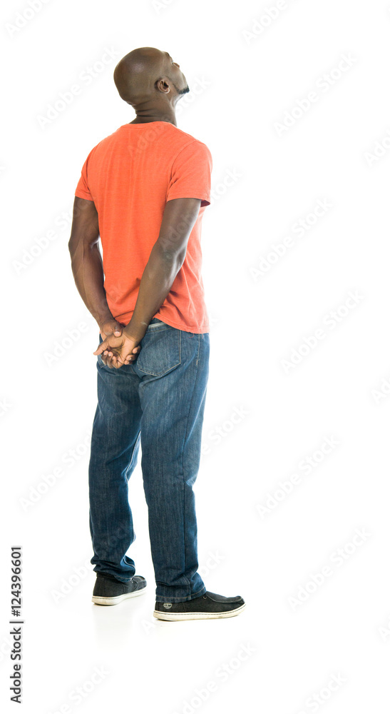 Fototapeta premium Model in studio isolated on white background full length