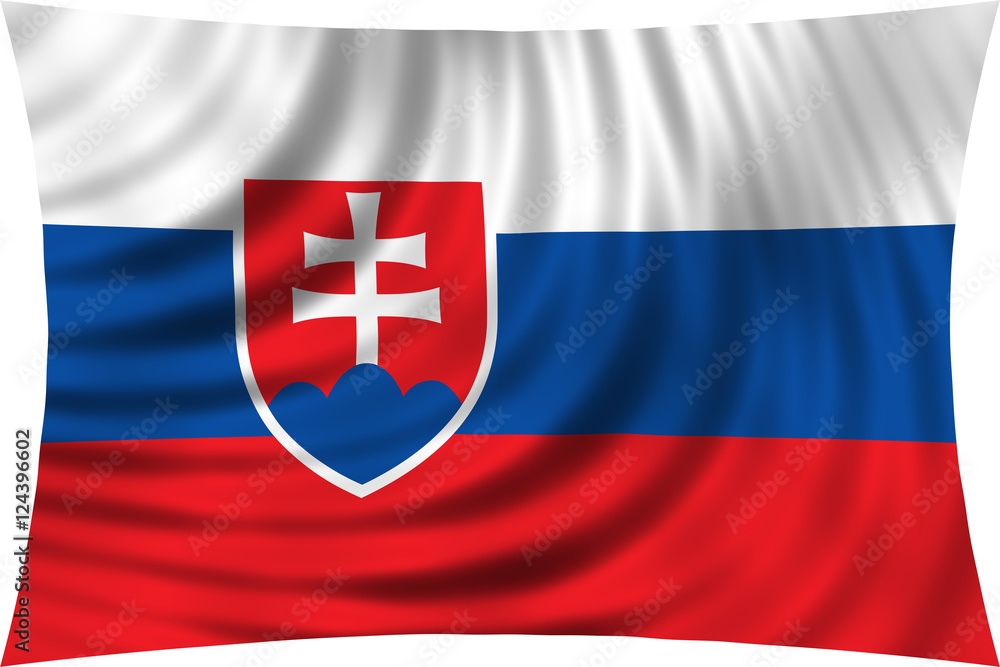 Fototapeta premium Flag of Slovakia waving isolated on white