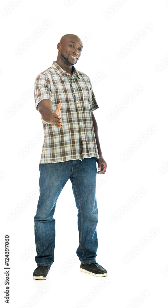 Model in studio isolated on white background full length Model in studio isolated on white background full length