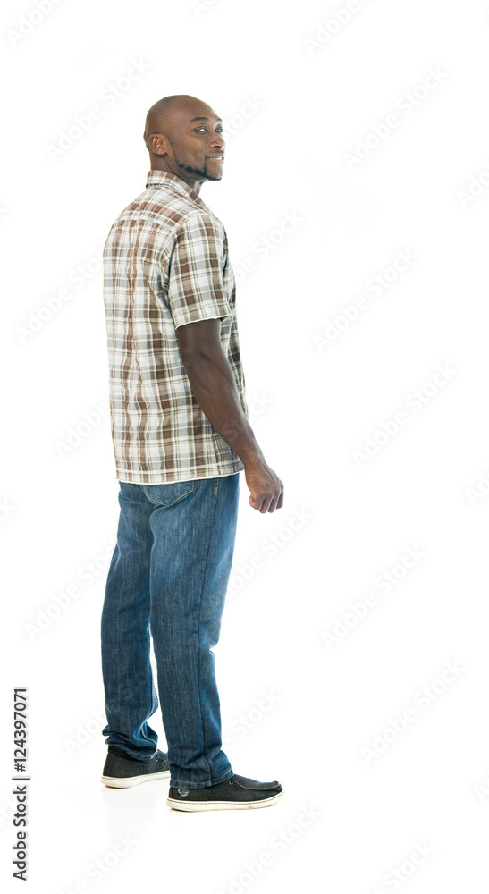 Model in studio isolated on white background full length Model in studio isolated on white background full length