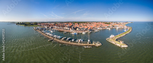Aerial view of Volendam city in Netherlands photo