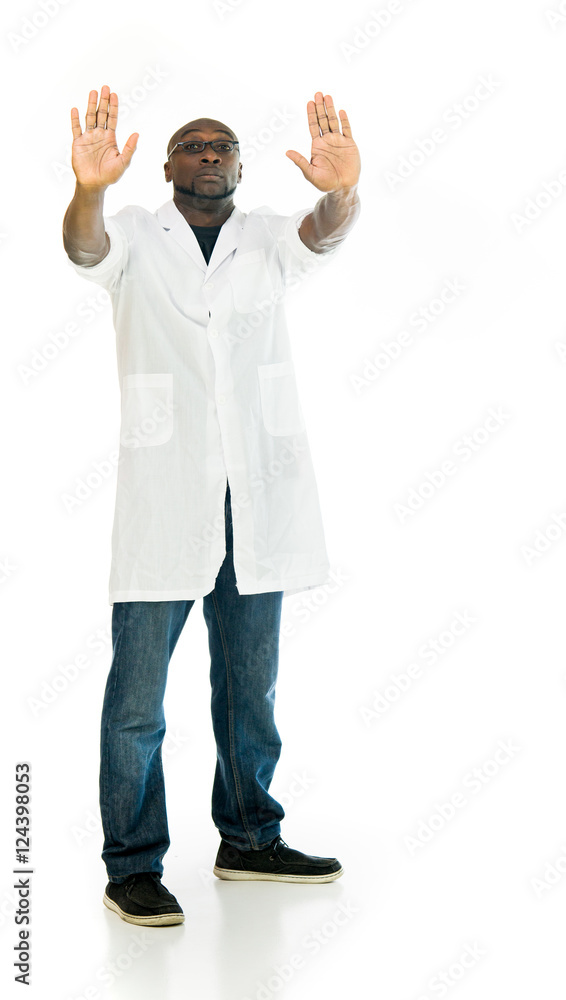 Model in studio isolated on white background full length Model in studio isolated on white background full length